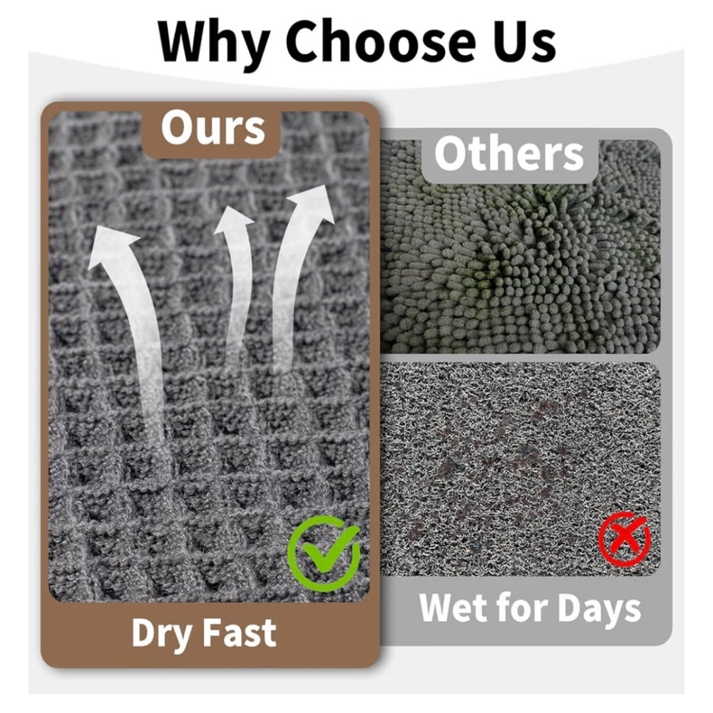 Waffle Bath Mat - 18'' x 30'', Dark Grey - Picture 4 of 10